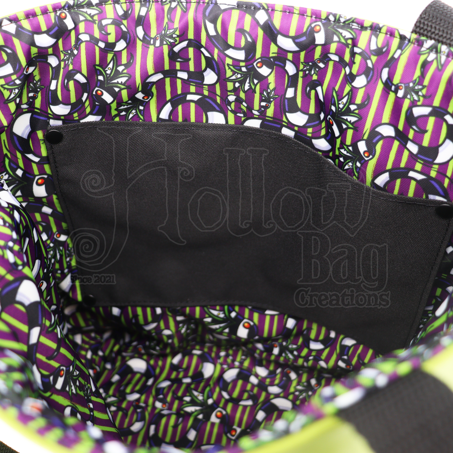 SM Tote - BJ Danger Noodles Green & Striped