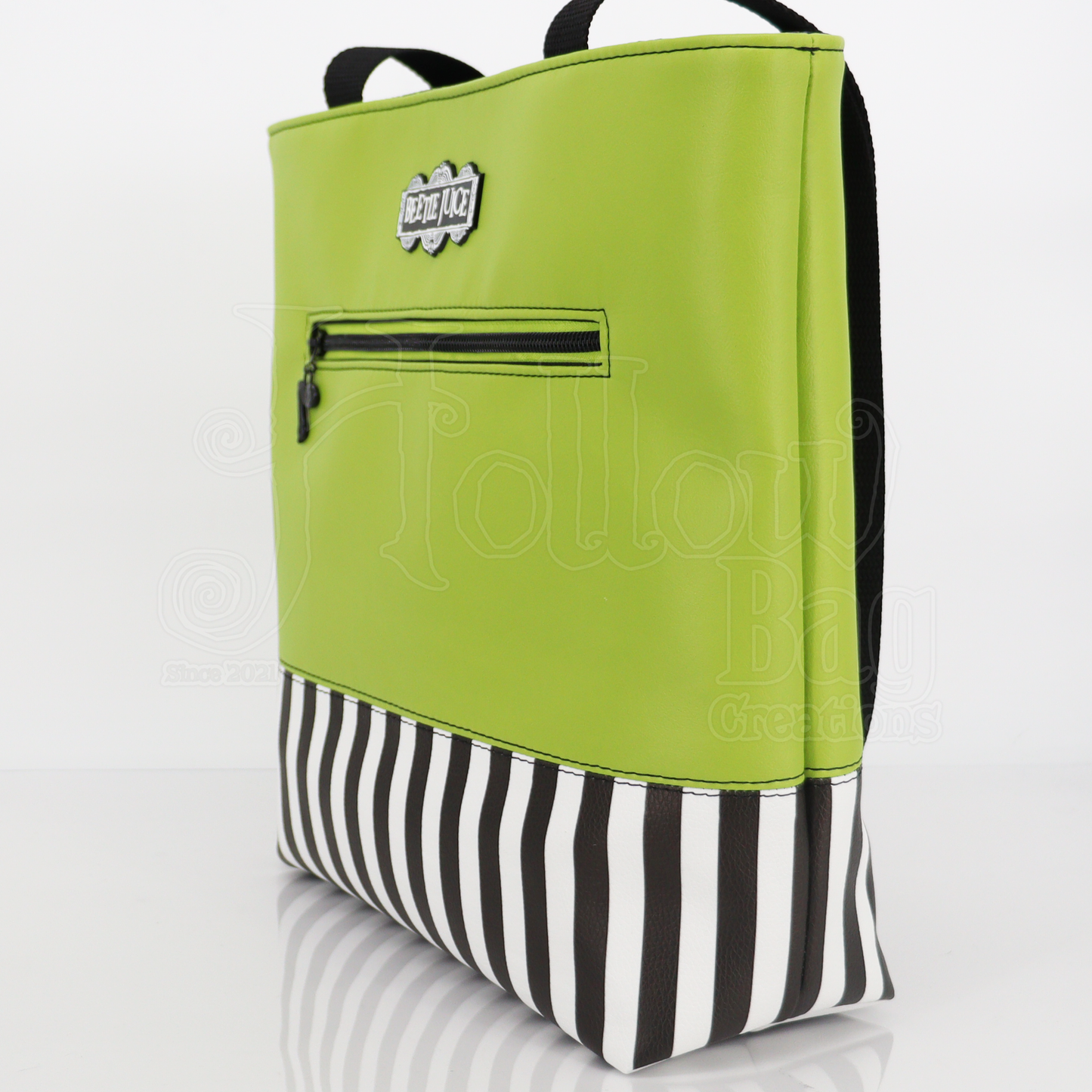 SM Tote - BJ Danger Noodles Green & Striped