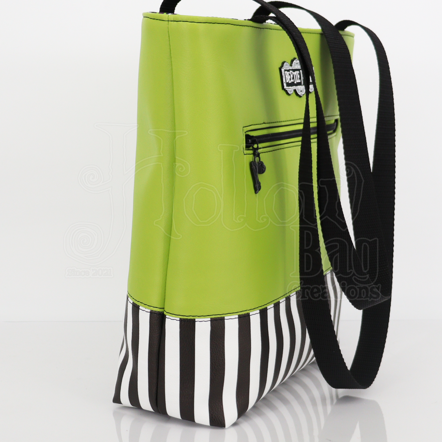 SM Tote - BJ Danger Noodles Green & Striped