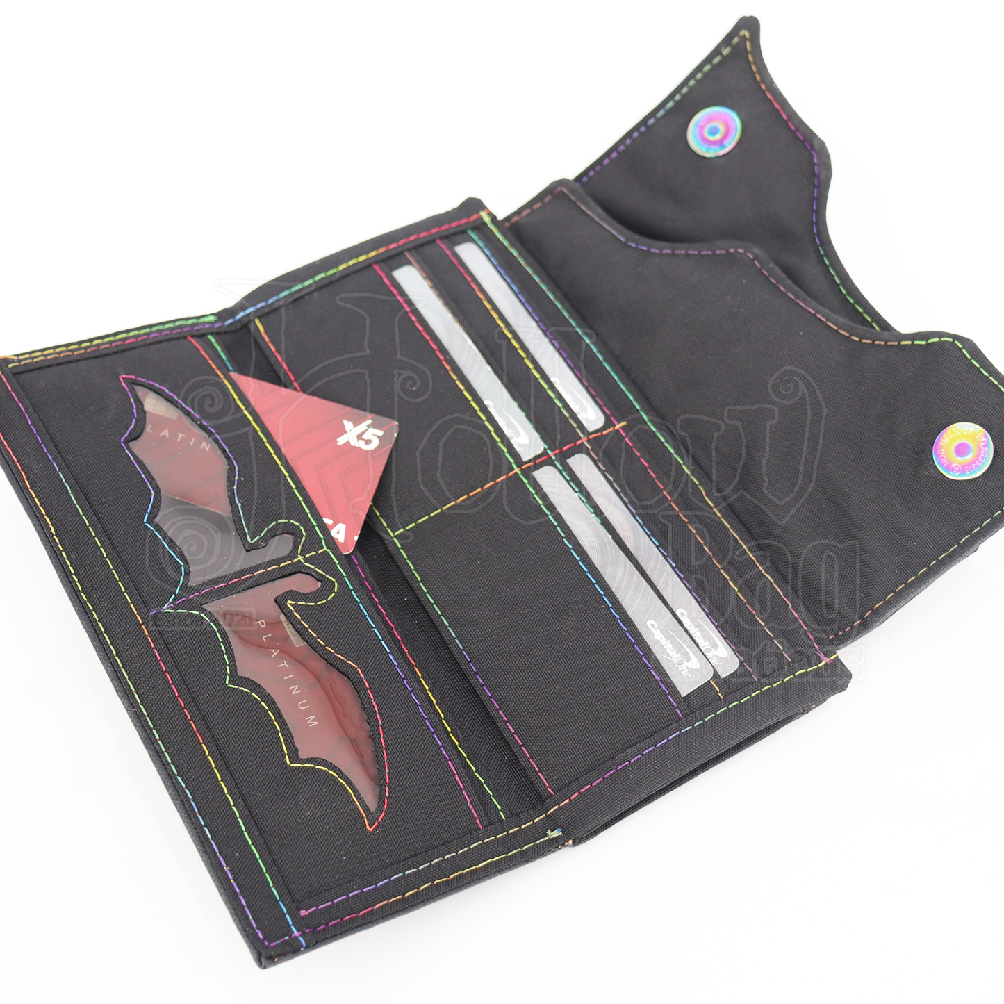 Bat Company Wallet - Black & Rainbow