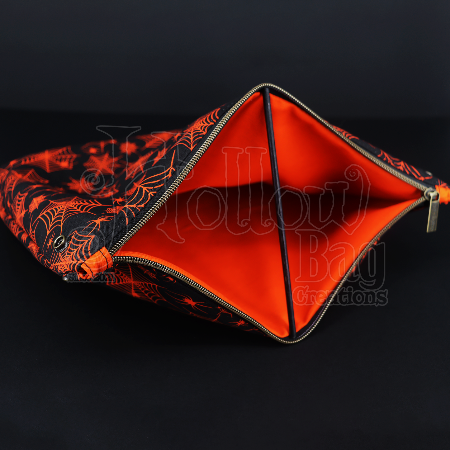 Temper Tote - Spiders & Webs Orange