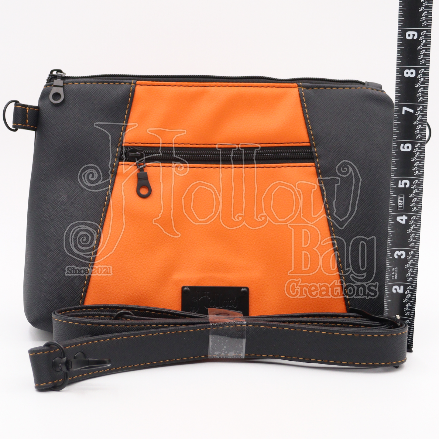 Crossbody Pouch - Black & Orange