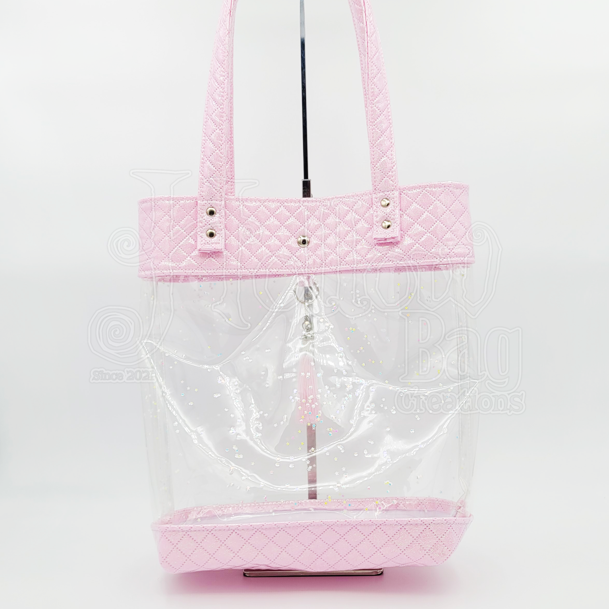 Clear Tote w pouch Pink Marshmallow Hollow Bag Creations